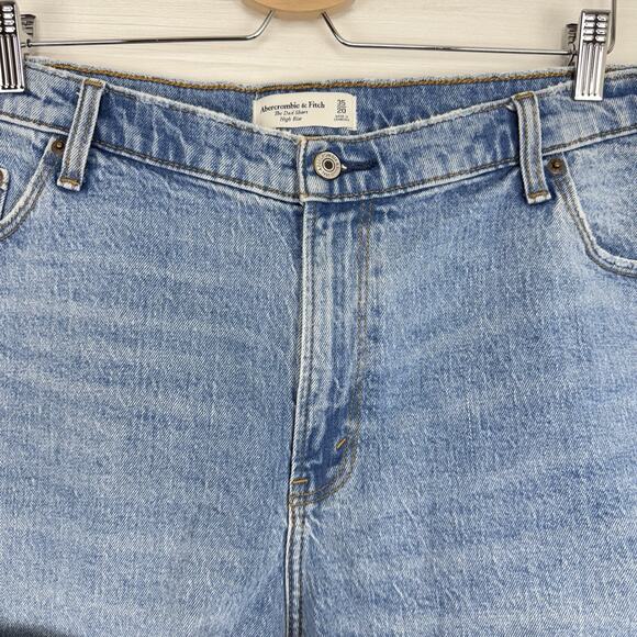 Abercrombie & Fitch The Dad Short Size 35 / 20 High Rise Curve Love Medium Wash - Picture 4 of 16